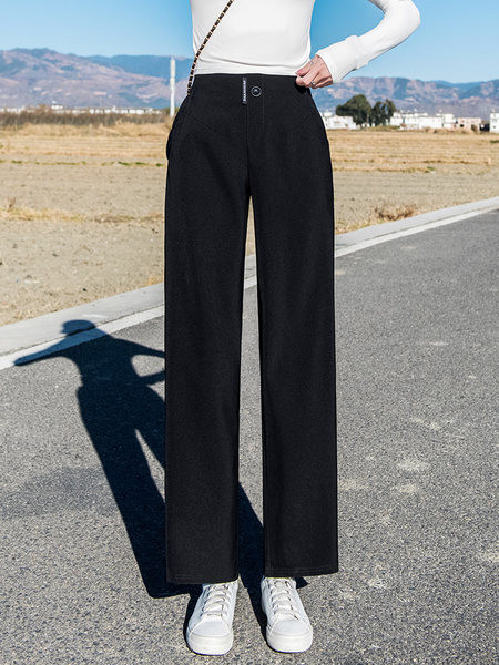 Pantaloni largi de dama cu buzunar