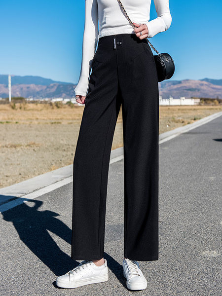 Pantaloni largi de dama cu buzunar