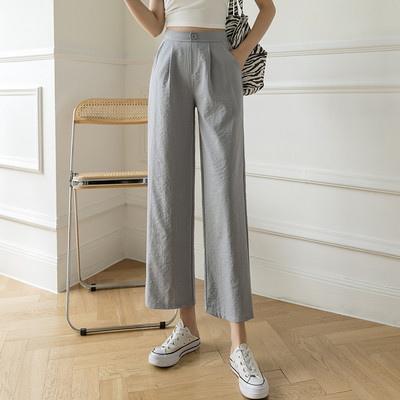 Casual γυναικείο παντελόνι με κουμπιά και τσέπες σε τρία χρώματα