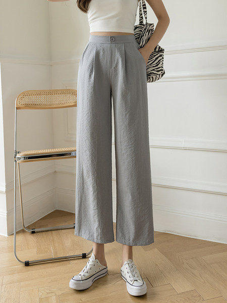 Casual γυναικείο παντελόνι με κουμπιά και τσέπες σε τρία χρώματα