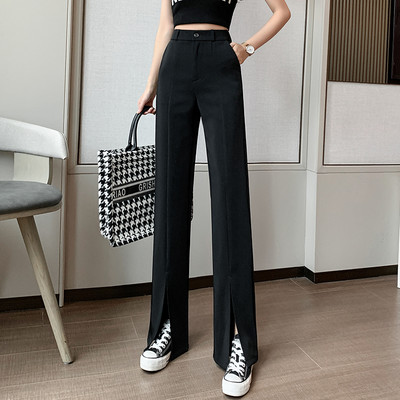 Sieviešu elegantas bikses ar šķēlumu un augstu vidukli