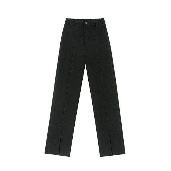 Naiste elegantsed lõhiku ja kõrge vöökohaga püksid