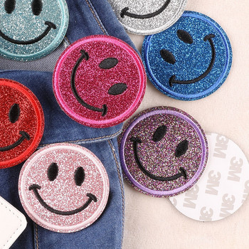 Изражение на усмивка Кръпка за бродерия на дрехи Апликация Направи си сам Декоративни лепенки за гладене за тениска Раета Стикери за дрехи