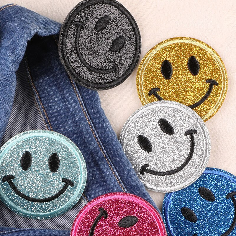Smiley έκφραση Ρούχα Κέντημα Patch Απλικέ Diy Ράψιμο Διακοσμητικά μπαλώματα σιδερώματος για T-Shirt Ρίγες Αυτοκόλλητα Ρούχα