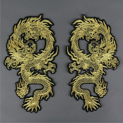 Dragon Tiger Wolf Punk Biker Plāksteris gludeklis uz izšūtām drēbēm Plāksteris apģērbam Uzlīmes Apģērbu apģērbu aksesuāri