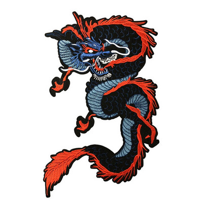 Dragon Tiger Wolf Punk Biker Patch Iron On Broded Clothes Patch за стикери за облекло Аксесоари за облекло