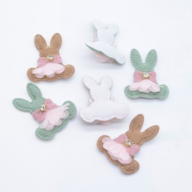 10db 38*45mm-es nyúlhálós strasszos rátét barkácsolás ruhákhoz sapka fejfedő kézműves kesztyű leggings zokni varrás dekor foltok