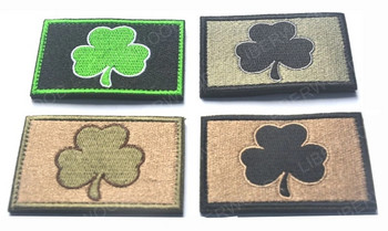 Τετράφυλλο Τρίφυλλο Lucky Skull Clover Κεντημένο Tactical Patch Ireland Subdued Irish Shamrock Chevron Badge Applique