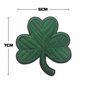 Τετράφυλλο Τρίφυλλο Lucky Skull Clover Κεντημένο Tactical Patch Ireland Subdued Irish Shamrock Chevron Badge Applique