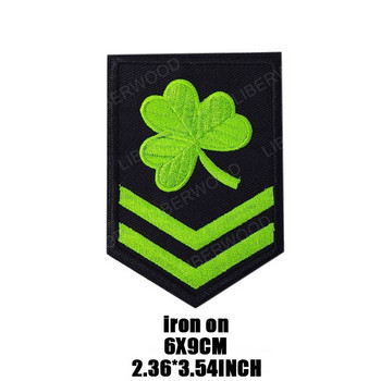 Τετράφυλλο Τρίφυλλο Lucky Skull Clover Κεντημένο Tactical Patch Ireland Subdued Irish Shamrock Chevron Badge Applique