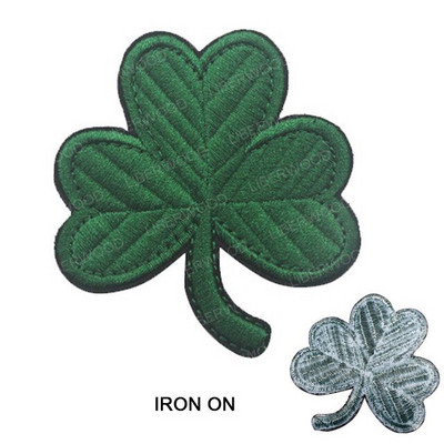 Četverolisni trolist, sretna lubanja, djetelina, izvezena taktička oznaka, Irska prigušena irska djetelina, aplikacija značke sa ševronom