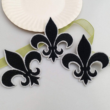 10 τεμ Gold Fleur De Lis Patch Iron On Embroidered Patches Appliques Embroidery Needlecraft Project 2.6\