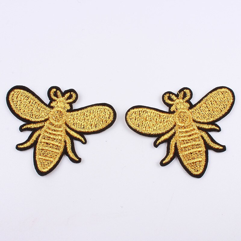 10 kom/lot Vez Zlatno Srebrna zakrpa pčela Crtani kukac Naljepnica DIY šivaće tkanine za krpe Ručno izrađene zakrpe za značke za odjeću