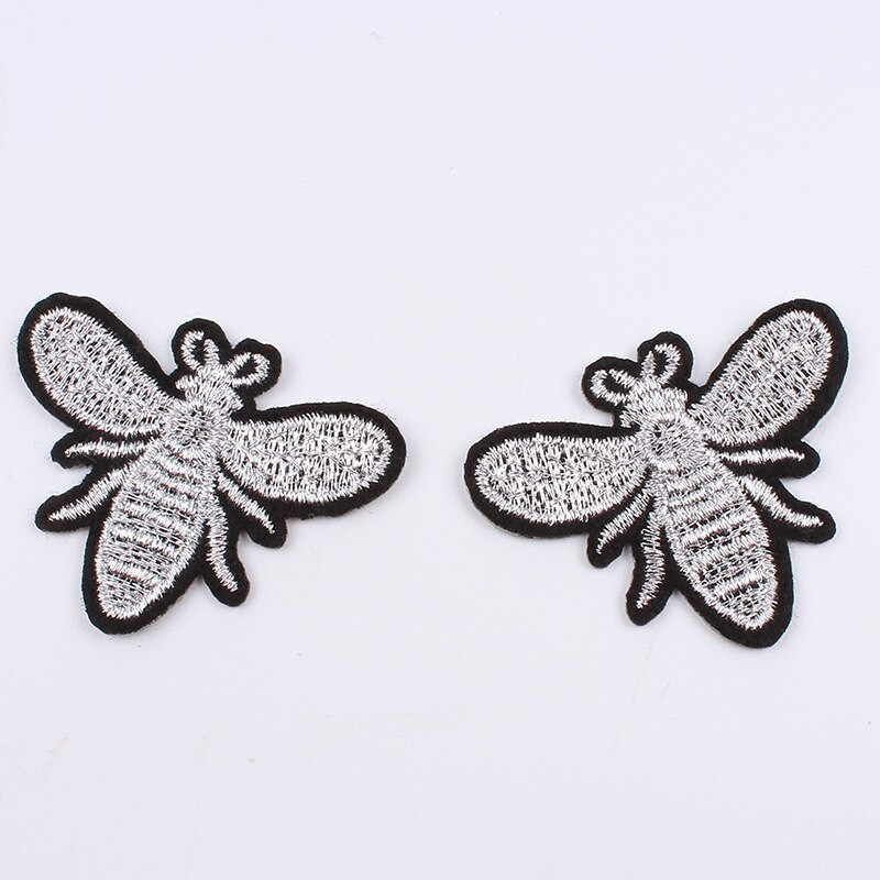 10 kom/lot Vez Zlatno Srebrna zakrpa pčela Crtani kukac Naljepnica DIY šivaće tkanine za krpe Ručno izrađene zakrpe za značke za odjeću