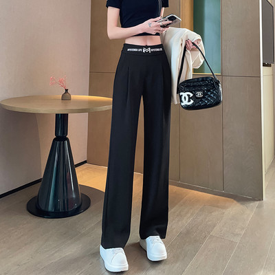 Τρέχον γυναικείο ψηλόμεσο παντελόνι με γράμματα