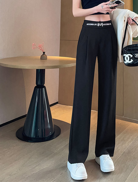 Τρέχον γυναικείο ψηλόμεσο παντελόνι με γράμματα