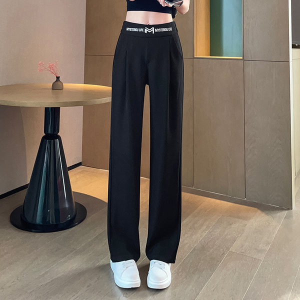 Τρέχον γυναικείο ψηλόμεσο παντελόνι με γράμματα