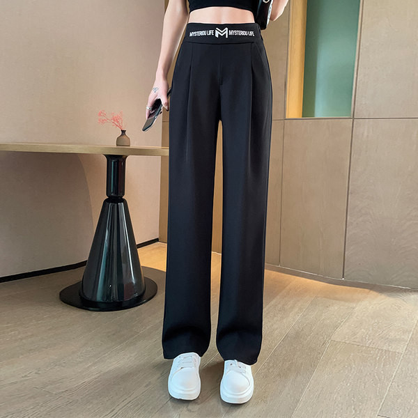 Τρέχον γυναικείο ψηλόμεσο παντελόνι με γράμματα