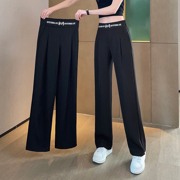 Τρέχον γυναικείο ψηλόμεσο παντελόνι με γράμματα