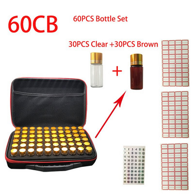 60 tk pudeliteemantvärvimiskottide komplektid kvaliteetse vedelikuga suletud pudeli tasuta kohaletoimetamise kleebis eeterlike õlide vedela pulbri karp