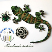 1 bucată 3D Cool Punk cusut pe plasturi de flori pentru jachete Vintage cu stras brodat parches gecko aplicații petice pentru haine