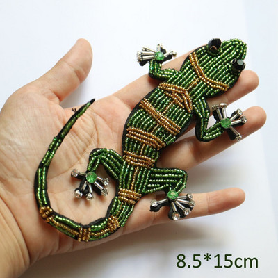 1 bucată 3D Cool Punk cusut pe plasturi de flori pentru jachete Vintage cu stras brodat parches gecko aplicații petice pentru haine