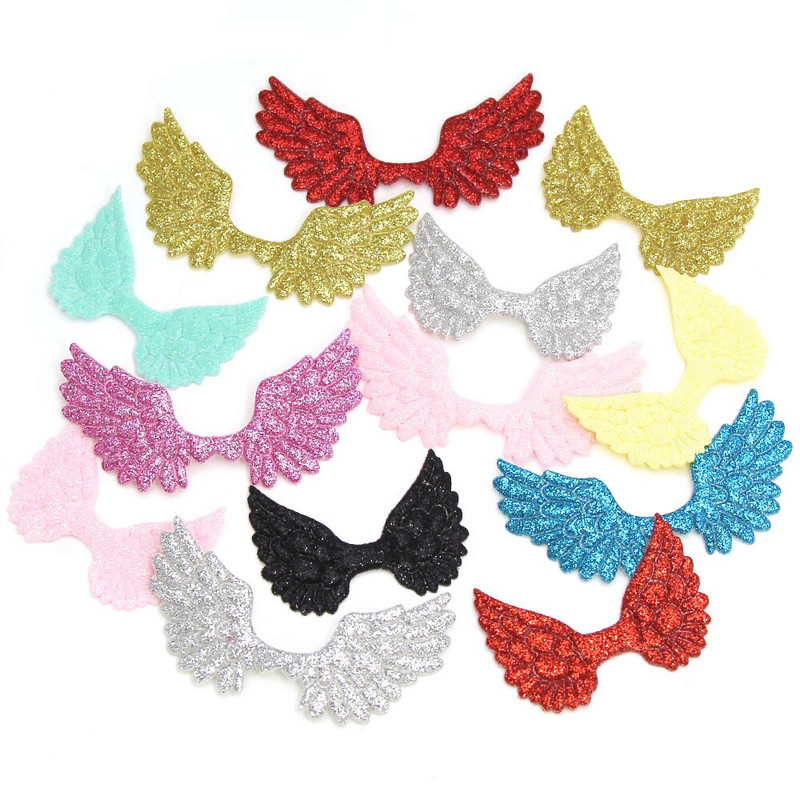 20 kom svjetlucavih pudera Krpice s krilima za odjeću Krpe za šivanje krila anđela za dodatke za pokrivala za glavu Ručno izrađene naljepnice od rukotvorina