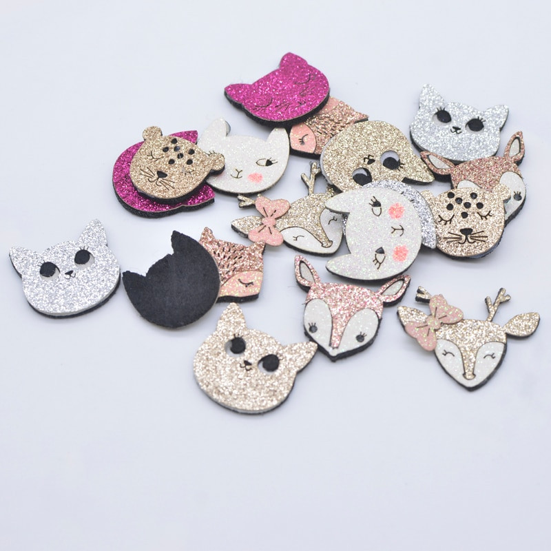 10kom crtanih životinja Lisica Mačka Leopard Jelen Aplikacija za DIY odjeću Šeširi Cipele Dekorativne zakrpe Pokrivala za kosu Štipaljke za kosu Dodaci za mašne