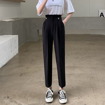 Γυναικείο ίσιο παντελόνι με ψηλή μέση και τσέπη
