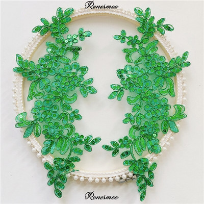 2Peegelpaari Värvitikandid Litrid Paelad Lillekleebis Seelik Seelik Pitsikangas Aplikatsioon Käsitsi valmistatud isetehtud kaunistus 10x28cm