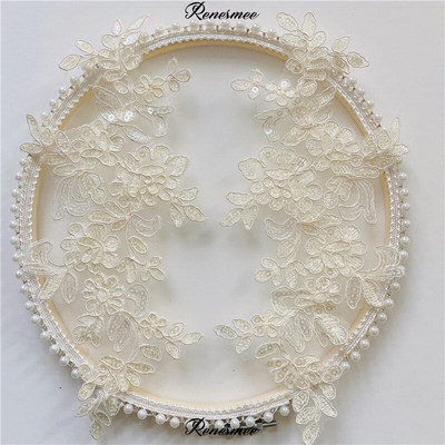 2Peegelpaari Värvitikandid Litrid Paelad Lillekleebis Seelik Seelik Pitsikangas Aplikatsioon Käsitsi valmistatud isetehtud kaunistus 10x28cm