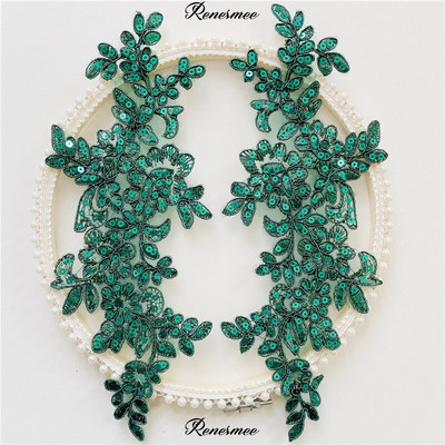 2Peegelpaari Värvitikandid Litrid Paelad Lillekleebis Seelik Seelik Pitsikangas Aplikatsioon Käsitsi valmistatud isetehtud kaunistus 10x28cm