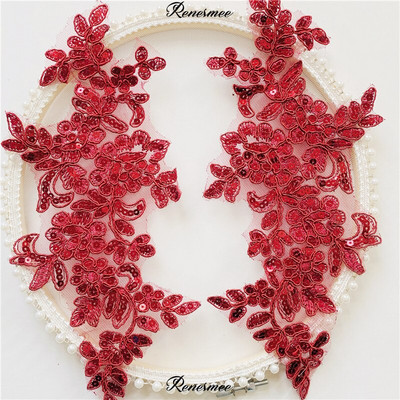 2Peegelpaari Värvitikandid Litrid Paelad Lillekleebis Seelik Seelik Pitsikangas Aplikatsioon Käsitsi valmistatud isetehtud kaunistus 10x28cm