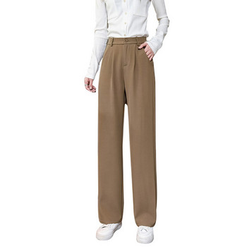 Нов модел дамски прав панталон с висока талия -три цвята