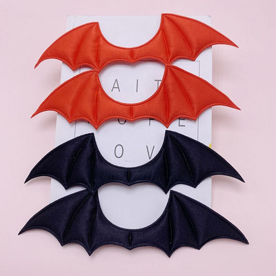 30Pcs/Παρτίδα 13,5**4cm Black Red Demon Bat Appliques For DIY Halloween Costume Vampire Hairpin Patches