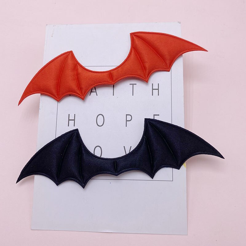 30Pcs/Παρτίδα 13,5**4cm Black Red Demon Bat Appliques For DIY Halloween Costume Vampire Hairpin Patches