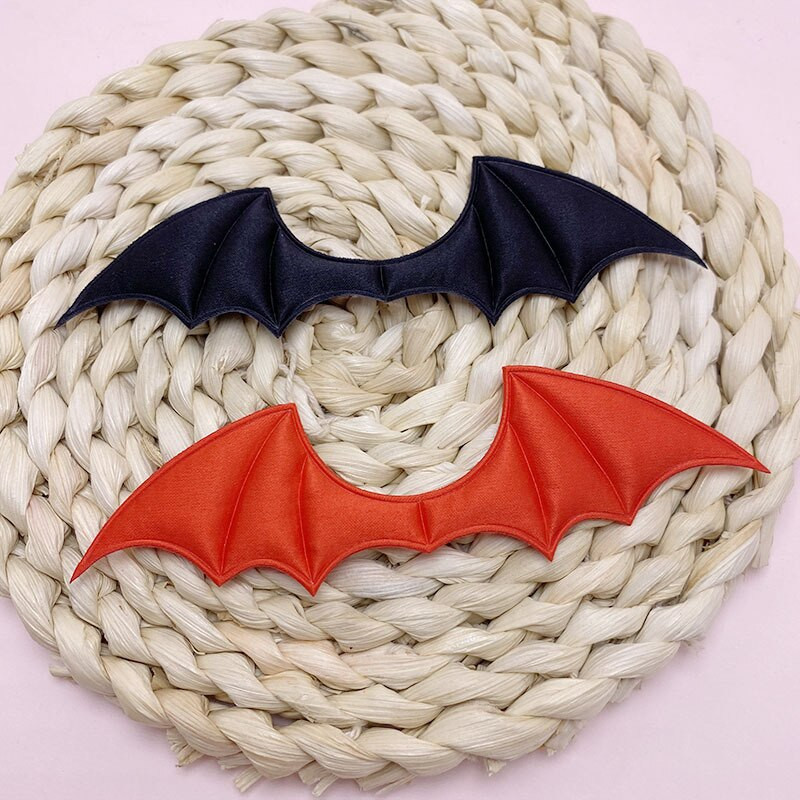 30Pcs/Παρτίδα 13,5**4cm Black Red Demon Bat Appliques For DIY Halloween Costume Vampire Hairpin Patches