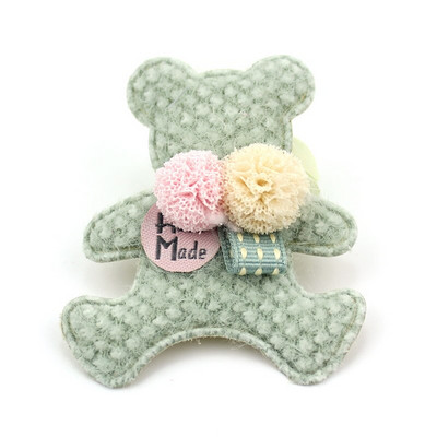 10 τμχ 5,5*6,5 cm Χειροποίητα λουλούδια αρκούδας Απλικέ με μπαλάκι για DIY μωρό μωρό Κλιπ κεφαλής χειροτεχνίας Διακοσμητικά αξεσουάρ διακόσμησης