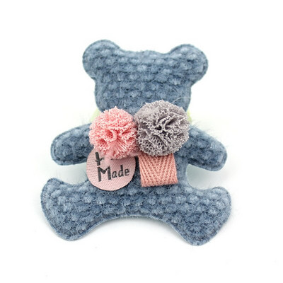 10 τμχ 5,5*6,5 cm Χειροποίητα λουλούδια αρκούδας Απλικέ με μπαλάκι για DIY μωρό μωρό Κλιπ κεφαλής χειροτεχνίας Διακοσμητικά αξεσουάρ διακόσμησης