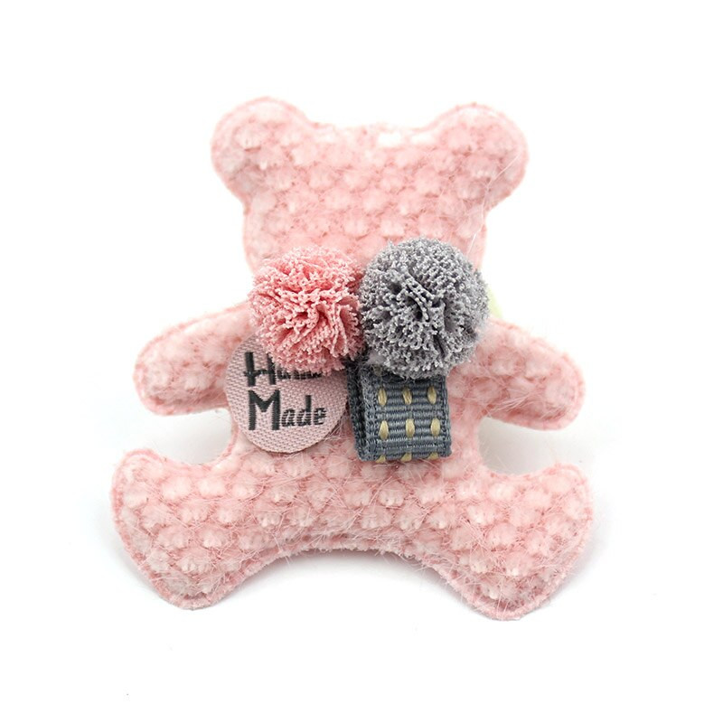 10 τμχ 5,5*6,5 cm Χειροποίητα λουλούδια αρκούδας Απλικέ με μπαλάκι για DIY μωρό μωρό Κλιπ κεφαλής χειροτεχνίας Διακοσμητικά αξεσουάρ διακόσμησης