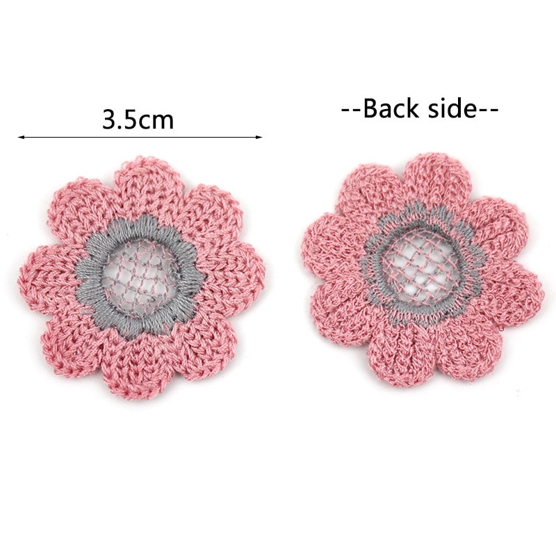 30 bucăți 3,5 cm fire de lână broderie flori petice aplicații pentru bricolaj accesorii pentru capul ac de păr Artizanat decorațiuni ornamente accesorii