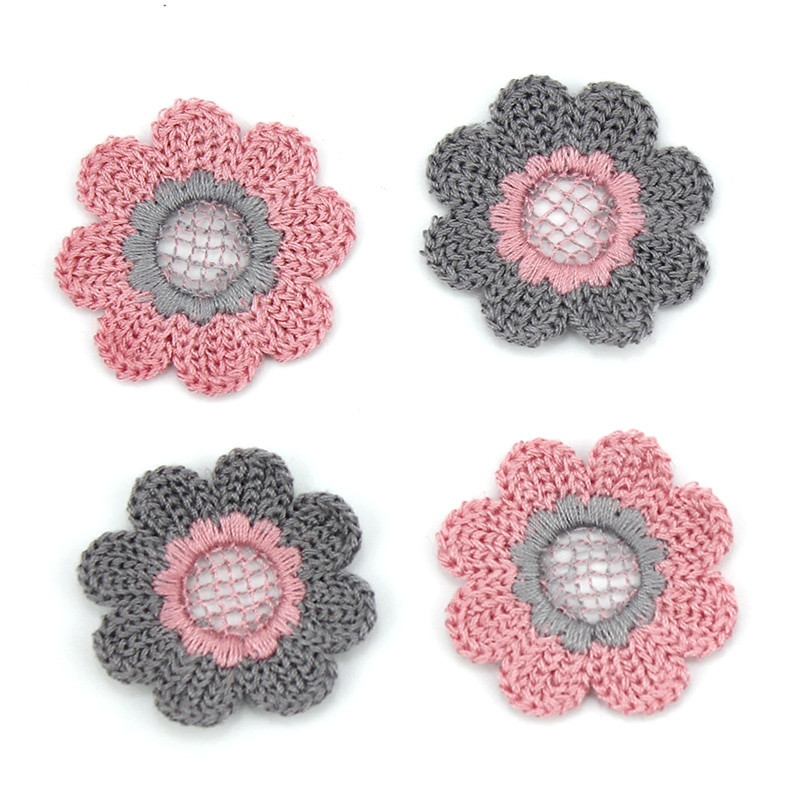 30 bucăți 3,5 cm fire de lână broderie flori petice aplicații pentru bricolaj accesorii pentru capul ac de păr Artizanat decorațiuni ornamente accesorii