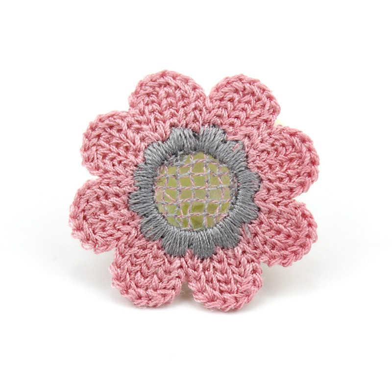 30 bucăți 3,5 cm fire de lână broderie flori petice aplicații pentru bricolaj accesorii pentru capul ac de păr Artizanat decorațiuni ornamente accesorii