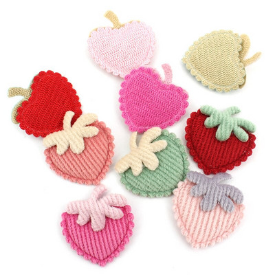 40 tk 2,5 * 2,8 cm käsitsi valmistatud maasikapolsterdatud aplikatsioonid beebi juuksenõelale peakatted, käsitöö, kaunistused, kaunistused, rõivatarvikud