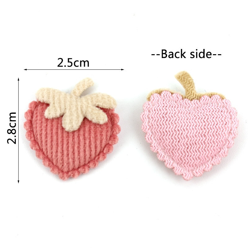 40 tk 2,5 * 2,8 cm käsitsi valmistatud maasikapolsterdatud aplikatsioonid beebi juuksenõelale peakatted, käsitöö, kaunistused, kaunistused, rõivatarvikud