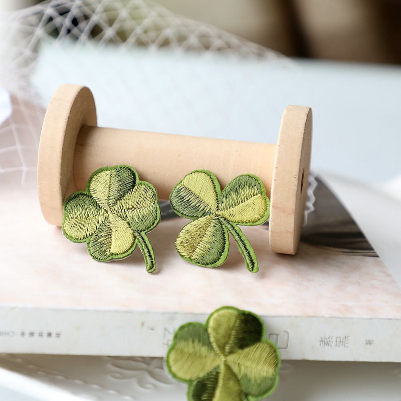 10 tk/partii Rohelise ristiku kleebis riietele termomärk aplikatsioonid triigitud plaaster teksadele kotid särk isetehtud