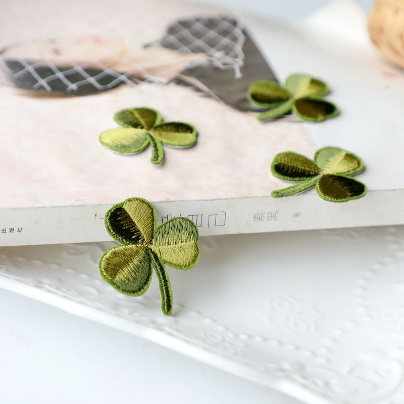 10 tk/partii Rohelise ristiku kleebis riietele termomärk aplikatsioonid triigitud plaaster teksadele kotid särk isetehtud