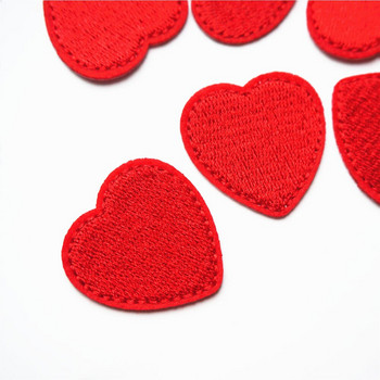 10 ΤΕΜ Κόκκινες καρδιές Ασημένιο χρυσό ύφασμα κέντημα Ράψτε σίδερο σε μπαλώματα Σήματα για ρούχα DIY Απλικέ Διακοσμητικά χειροτεχνίας