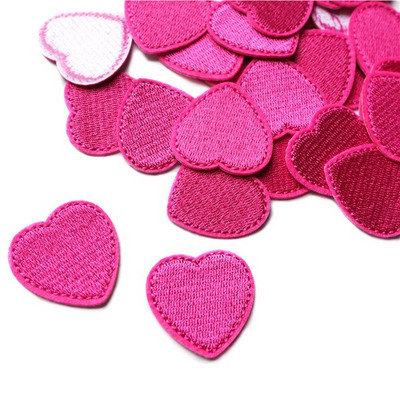 10 TK Punased Südamed Hõbedane Kuldne Kangas Tikand Õmble Triikraud Plaastrid Märgid Riietele Ise ise teha aplikatsioonid Käsitöö kaunistuskleebis