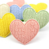 30 bucăți 4,5 cm tricot din lână aplicații căptușite cu inimă pentru căptușeală pentru ac de păr Decor Artizanat DIY Îmbrăcăminte ornamente Accesorii